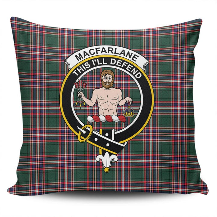 MacFarlane Hunting Modern Tartan Classic Crest Pillow Cover