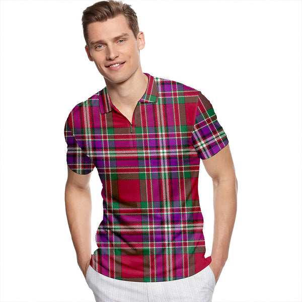 MacFarlane Lord Lyon sett Modern Tartan Classic Lapel Zip Short Sleeve Polo