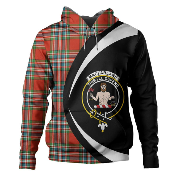 MacFarlane Red Ancient Clan Badge Tartan Hoodie Circle Style