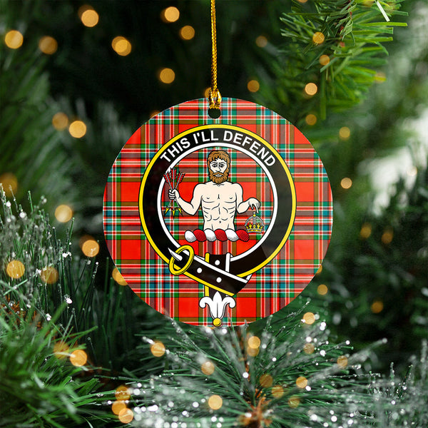 MacFarlane Red Ancient Clan Badge Tartan Plastic Christmas Ornaments