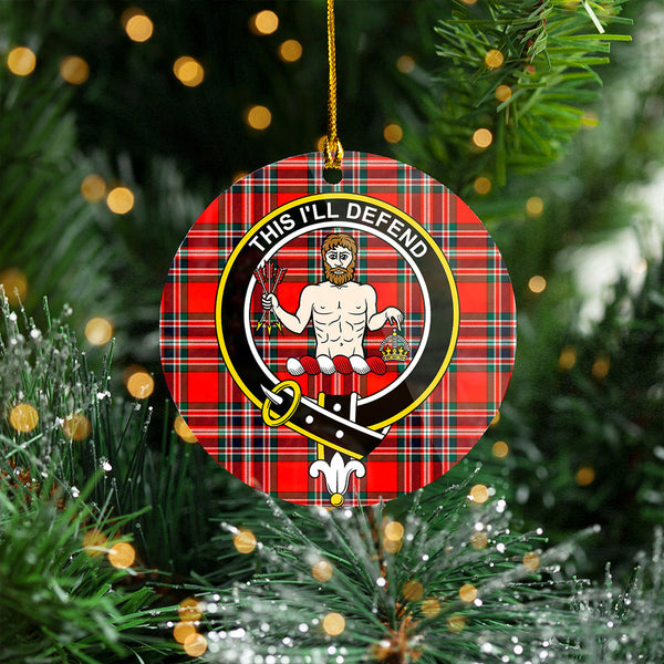 MacFarlane Red Modern Clan Badge Tartan Plastic Christmas Ornaments