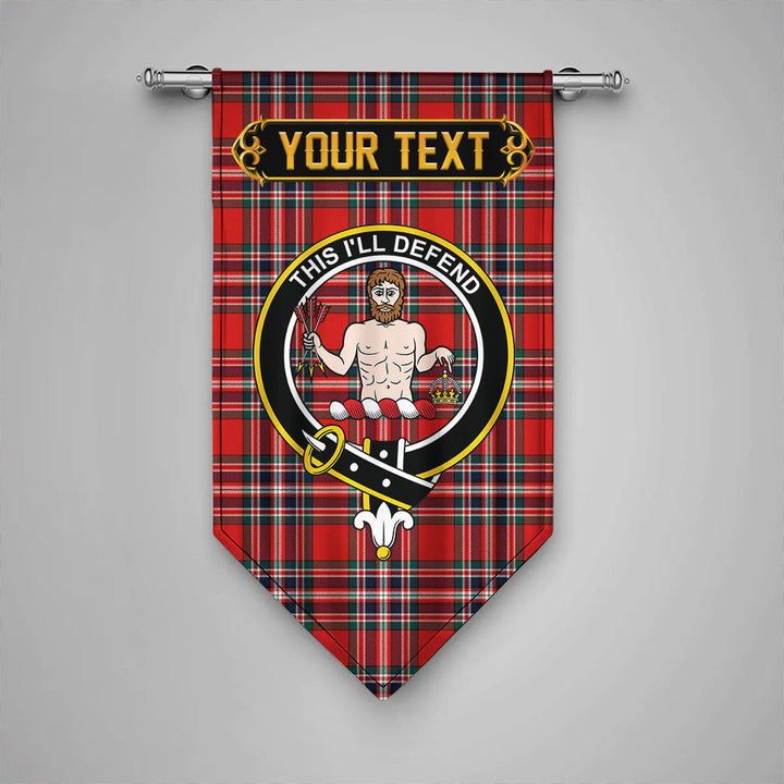 MacFarlane Red Modern Clan Badge Tartan Gonfalon Personalize
