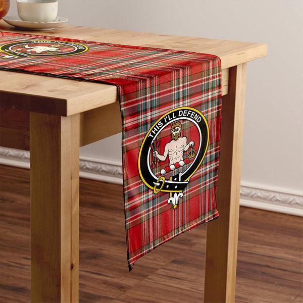 MacFarlane Red Weathered Clan Badge Tartan Table Runner