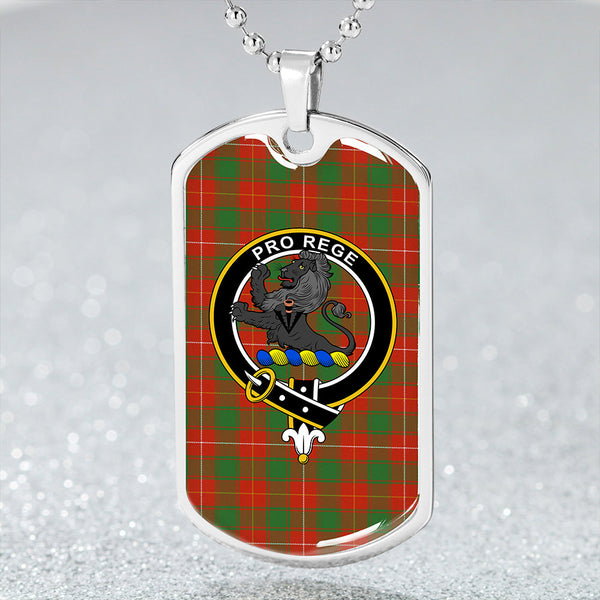 MacFie (MacPhee) Ancient Clan Badge Classic Tartan Dog Tag Necklace