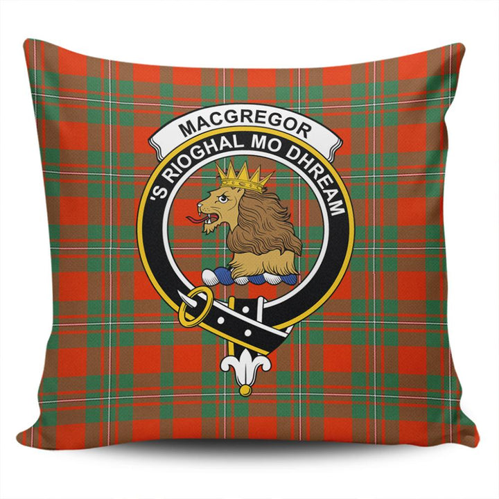 MacGregor Ancient Tartan Classic Crest Pillow Cover