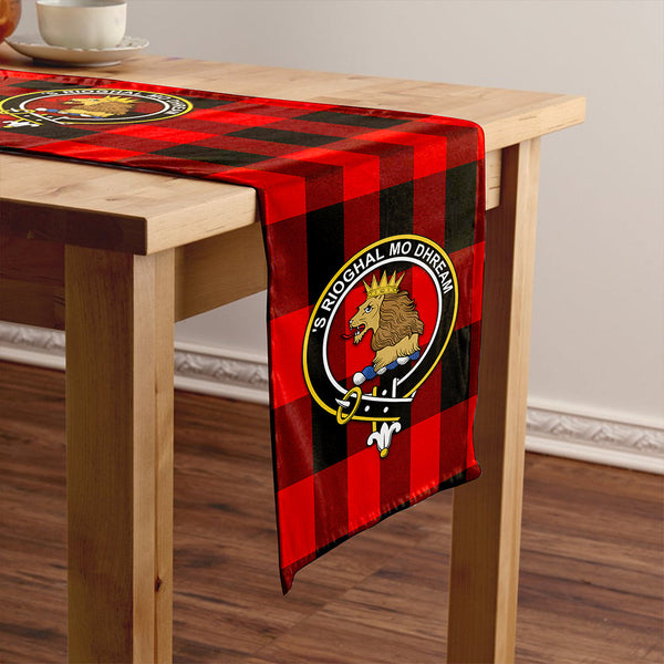 MacGregor Rob Roy (Gregor Red & Black) Modern Clan Badge Tartan Table Runner