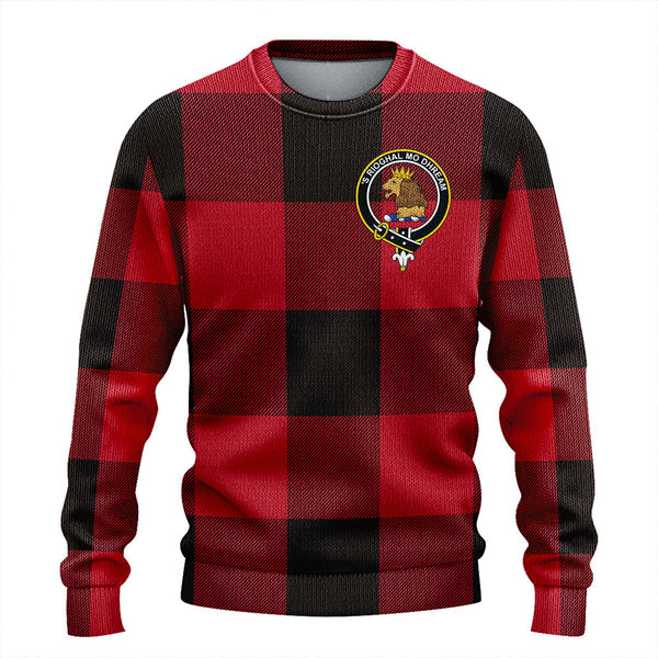 MacGregor Rob Roy (Gregor Red & Black) Weathered Clan Badge Tartan Knitted Sweater