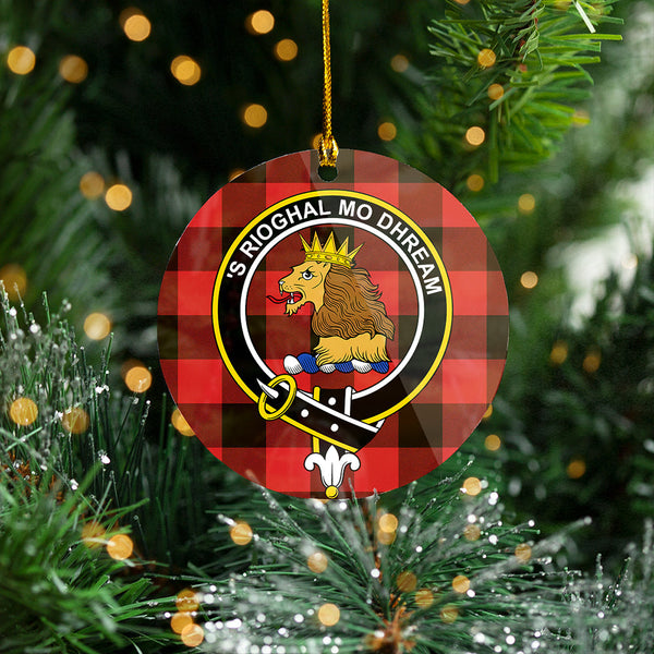 MacGregor Rob Roy (Gregor Red & Black) Weathered Clan Badge Tartan Plastic Christmas Ornaments