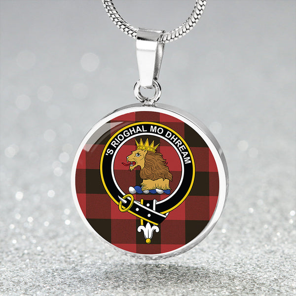 MacGregor Rob Roy (Gregor Red & Black) Weathered Clan Badge Tartan Classic Circle Necklace