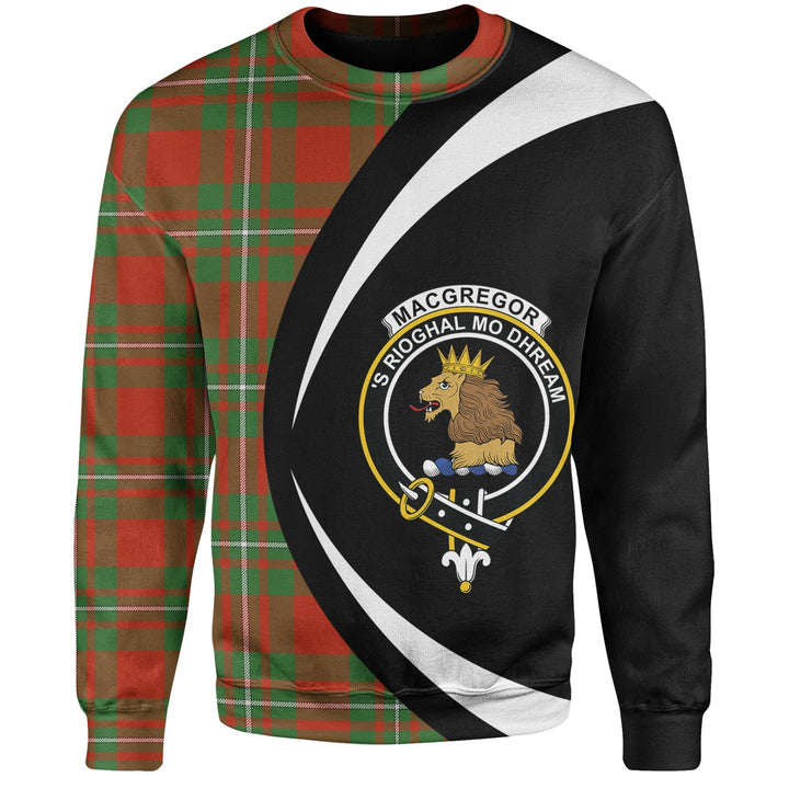 MacGregor (Gregor) Ancient Clan Badge Tartan Sweatshirt Circle Style Personalized