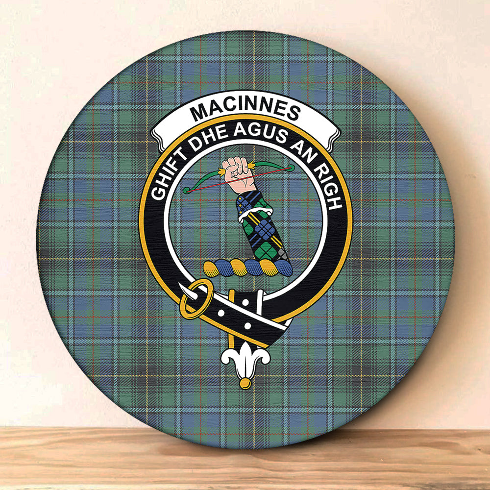 MacInnes Ancient Tartan Crest Premium Quilt - Gold Thistle Style