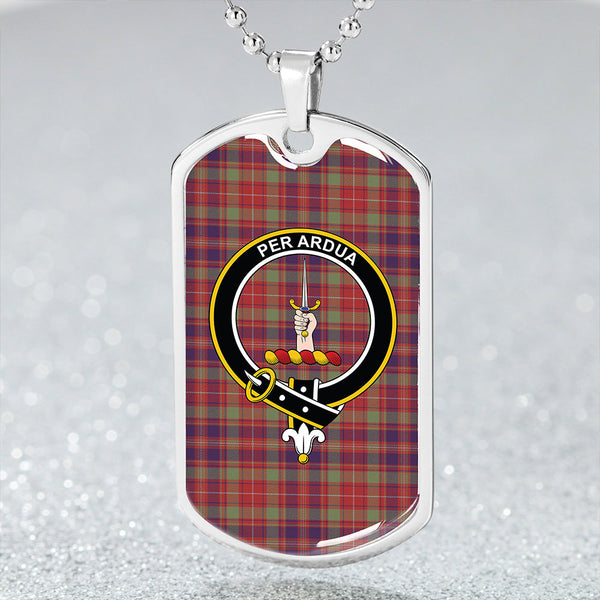 MacIntyre #2 Weathered Clan Badge Classic Tartan Dog Tag Necklace