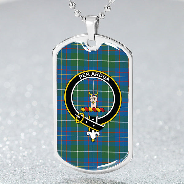 MacIntyre #3 Ancient Clan Badge Classic Tartan Dog Tag Necklace