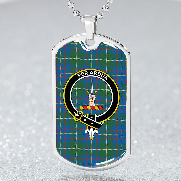 MacIntyre #3 Ancient Clan Badge Classic Tartan Dog Tag Necklace