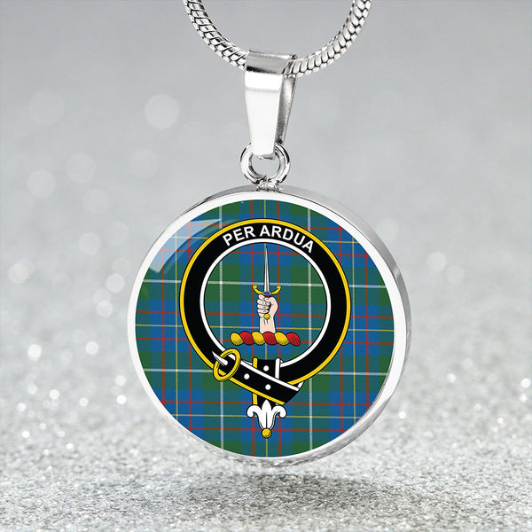 MacIntyre #3 Ancient Clan Badge Tartan Classic Circle Necklace