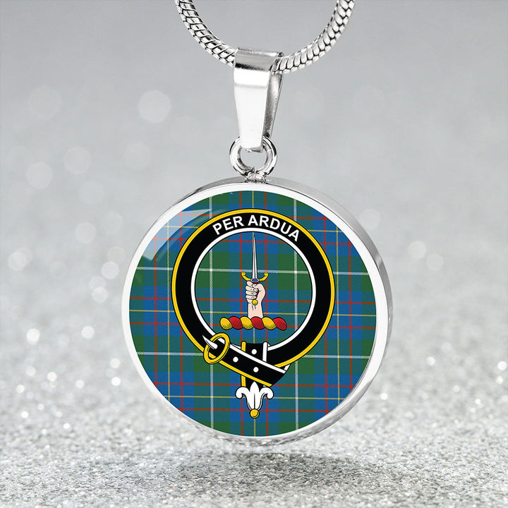 MacIntyre #3 Ancient Clan Badge Tartan Classic Circle Necklace