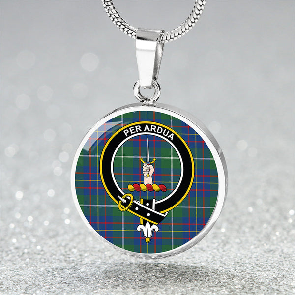 MacIntyre #3 Modern Clan Badge Tartan Classic Circle Necklace