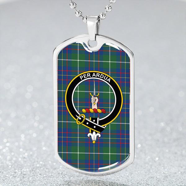 MacIntyre #3 Modern Clan Badge Classic Tartan Dog Tag Necklace