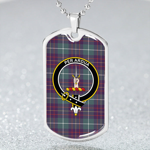 MacIntyre #3 Weathered Clan Badge Classic Tartan Dog Tag Necklace