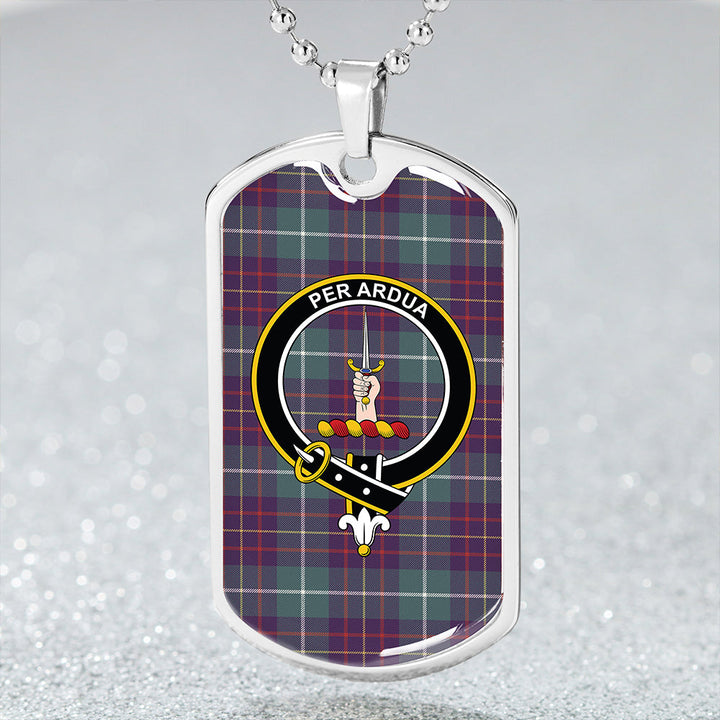 MacIntyre #3 Weathered Clan Badge Classic Tartan Dog Tag Necklace