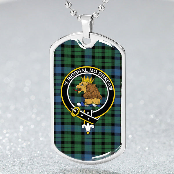 MacIntyre (MacGregor Hastie) Ancient Clan Badge Classic Tartan Dog Tag Necklace