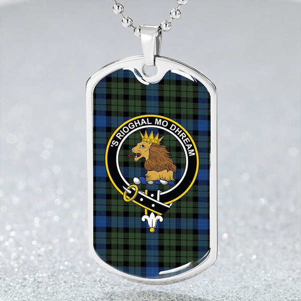 MacIntyre (MacGregor Hastie) Modern Clan Badge Classic Tartan Dog Tag Necklace