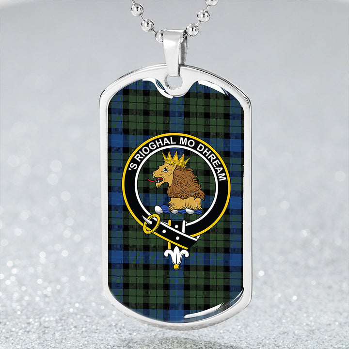 MacIntyre (MacGregor Hastie) Modern Clan Badge Classic Tartan Dog Tag Necklace
