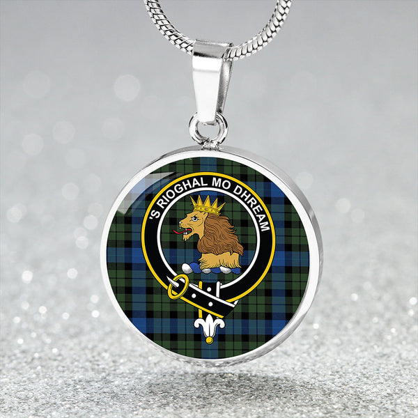 MacIntyre (MacGregor Hastie) Modern Clan Badge Tartan Classic Circle Necklace