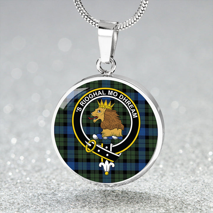 MacIntyre (MacGregor Hastie) Modern Clan Badge Tartan Classic Circle Necklace
