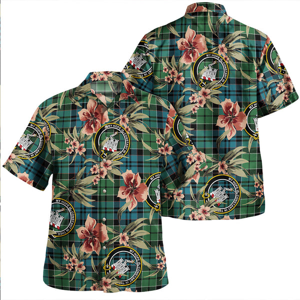 MacIsaac Ancient Clan Badge Tartan Aloha Hawaiian Shirt Tropical Old Style