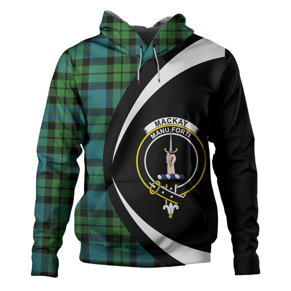 MacKay Ancient Clan Badge Tartan Hoodie Circle Style