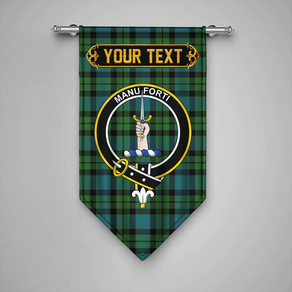 MacKay Ancient Tartan Crest Black Garden Flag - Gold Thistle Style main image 1