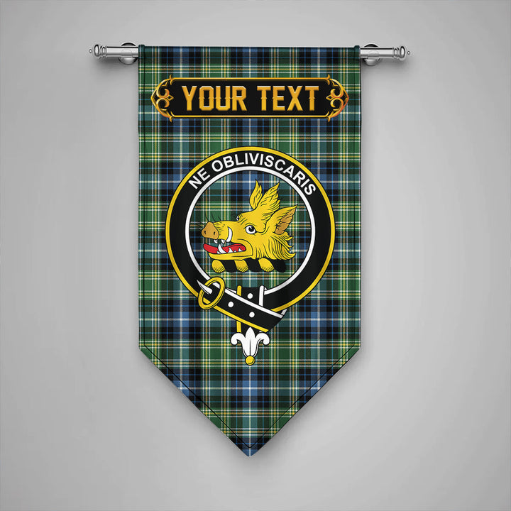 MacKellar Ancient Clan Badge Tartan Gonfalon Personalize