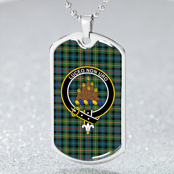 MacKenzie Morgan Ancient Clan Badge Classic Tartan Dog Tag Necklace