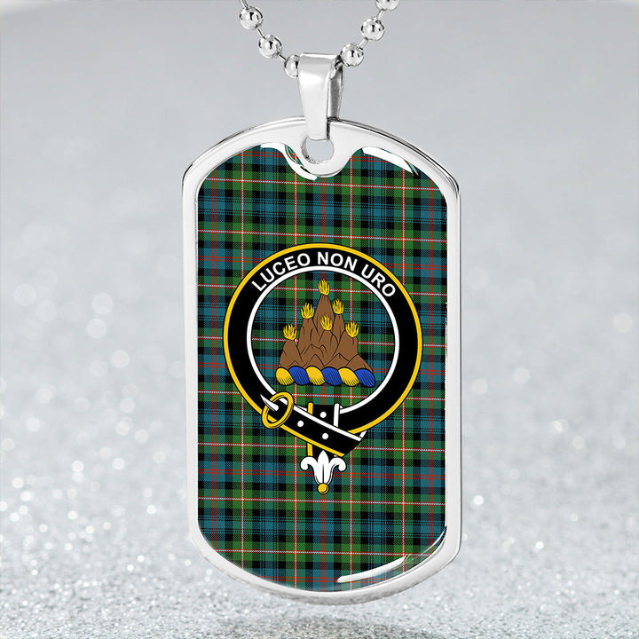 MacKenzie Morgan Ancient Clan Badge Classic Tartan Dog Tag Necklace