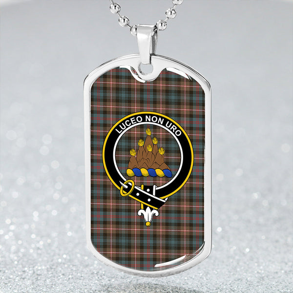 MacKenzie Morgan Weathered Clan Badge Classic Tartan Dog Tag Necklace