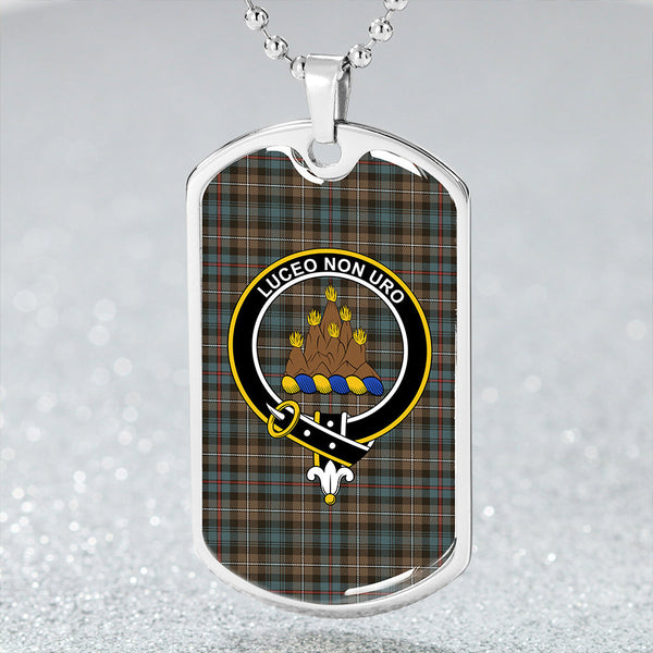 MacKenzie Weathered Clan Badge Classic Tartan Dog Tag Necklace