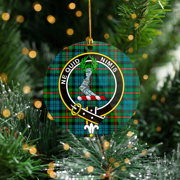 MacKinlay Ancient Clan Badge Tartan Plastic Christmas Ornaments