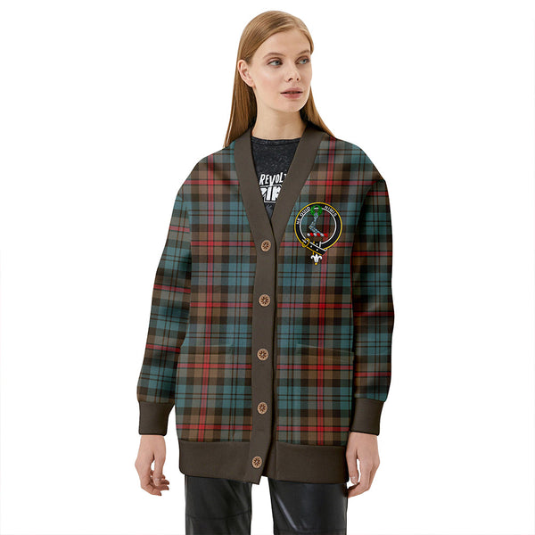 MacKinlay Weathered Clan Badge Tartan V-neck Cardigan