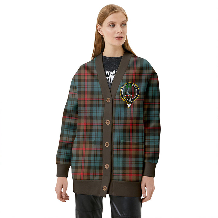 MacKinlay Weathered Clan Badge Tartan V-neck Cardigan