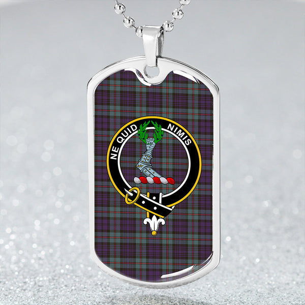 MacKinlay #2 Weathered Clan Badge Classic Tartan Dog Tag Necklace