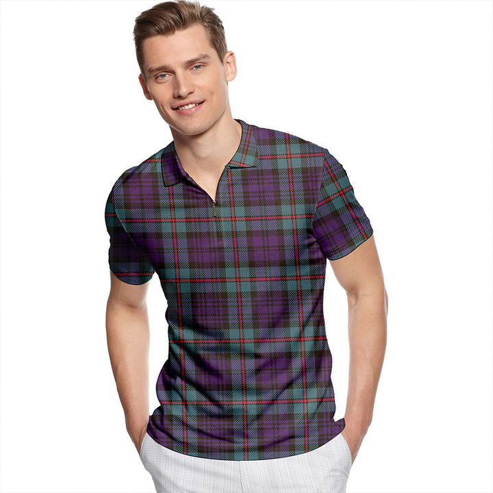 MacKinlay #2 Weathered Tartan Classic Lapel Zip Short Sleeve Polo