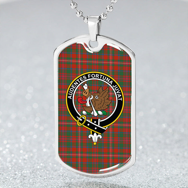 MacKinnon Ancient Clan Badge Classic Tartan Dog Tag Necklace