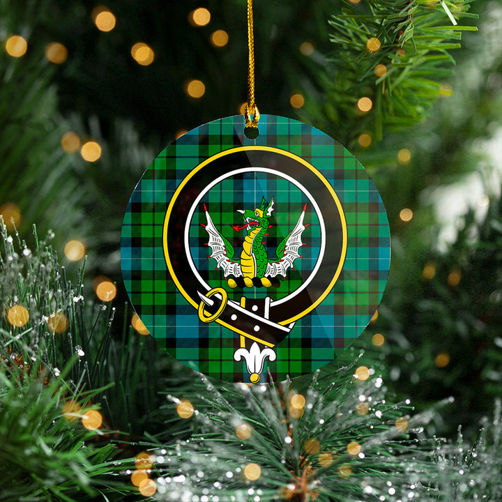 MacKirdy Ancient Clan Badge Tartan Plastic Christmas Ornaments