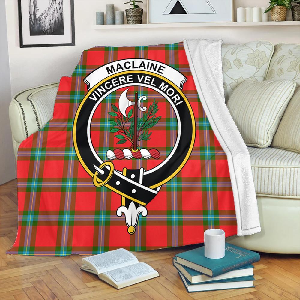 MacLaine of Loch Buie Hunting Ancient Tartan Crest Premium Blanket
