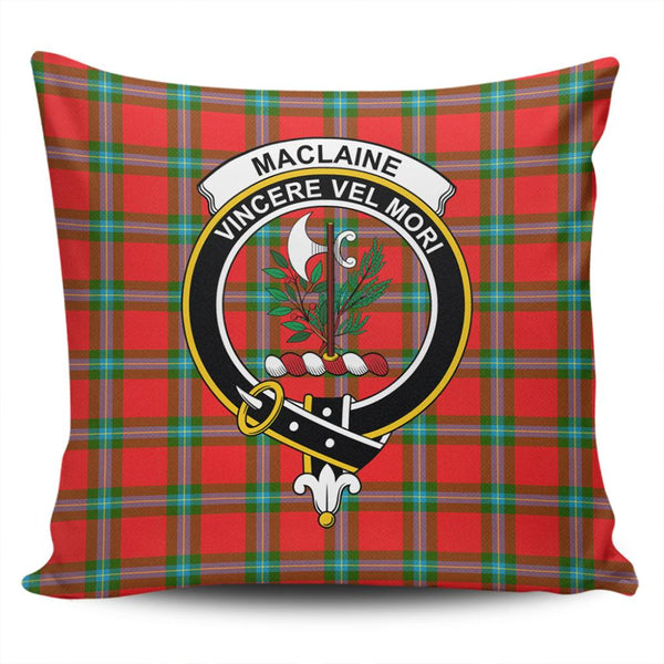 MacLaine of Loch Buie Hunting Ancient Tartan Classic Crest Pillow Cover