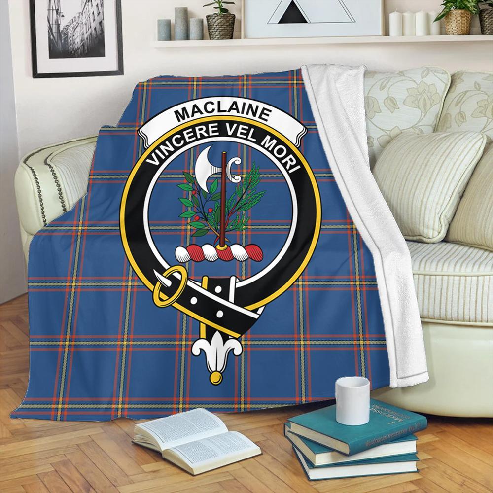 MacLaine of Loch Buie Tartan Crest Premium Blanket