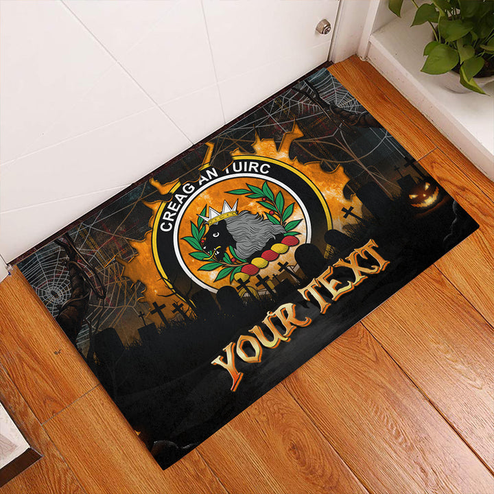 MacLaren Weathered Clan Badge Tartan Personalize Doormat Happy Halloween Style