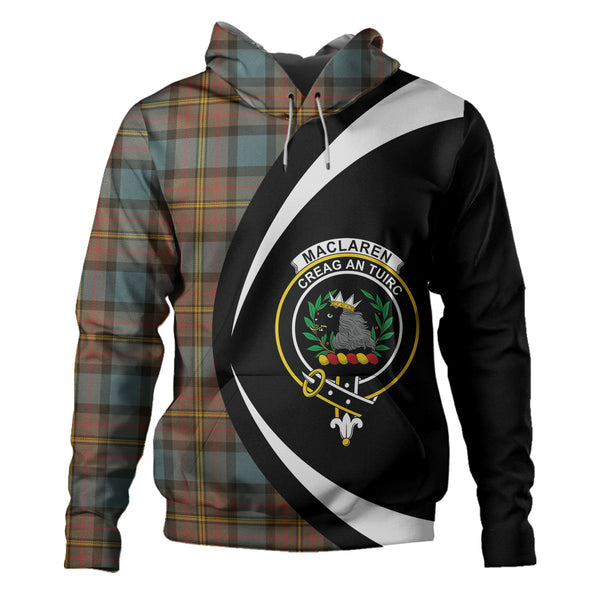 MacLaren Weathered Clan Badge Tartan Hoodie Circle Style