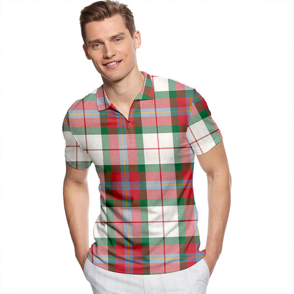 MacLean Dress (Lumsden) Ancient Tartan Classic Lapel Zip Short Sleeve Polo